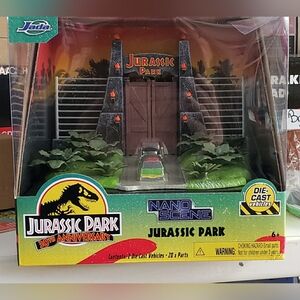 Ada Jurassic Park Nano Scene Playset – With 2 Die Cast Cars